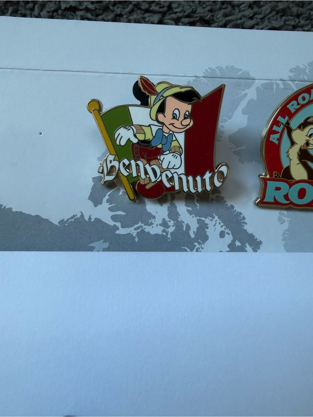 Adventures by Disney Rome Escape Pin Set 2025- Pinocchio, Chip ‘n Dale & Pluto - Picture 2 of 5